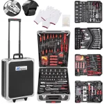 Set Trusa scule universala Tresko cu 735 piese crom-vanadiu + troler aluminiu–antracit