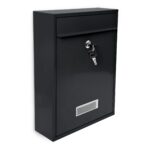 Cutie postala din metal, Relaxdays, negru, 35x 26,5 x 8,5 cm