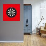Protectie perete pentru darts, rosu, diametru 45 cm - imagine 4