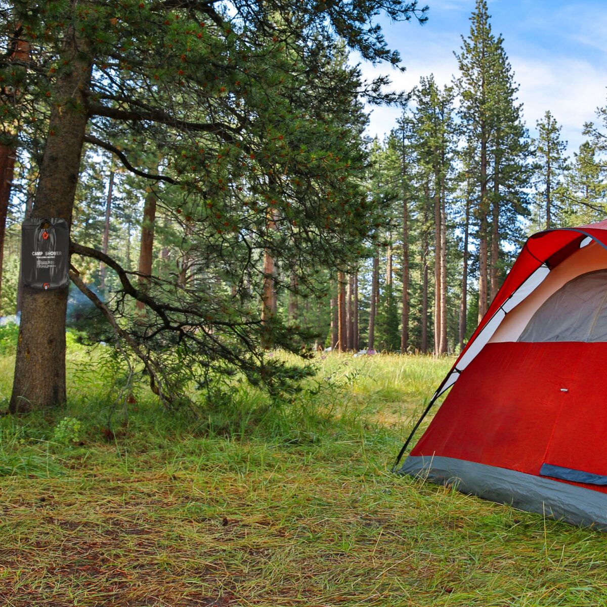 Dus portabil pentru drumetii/camping, 20L, negru - imagine 3