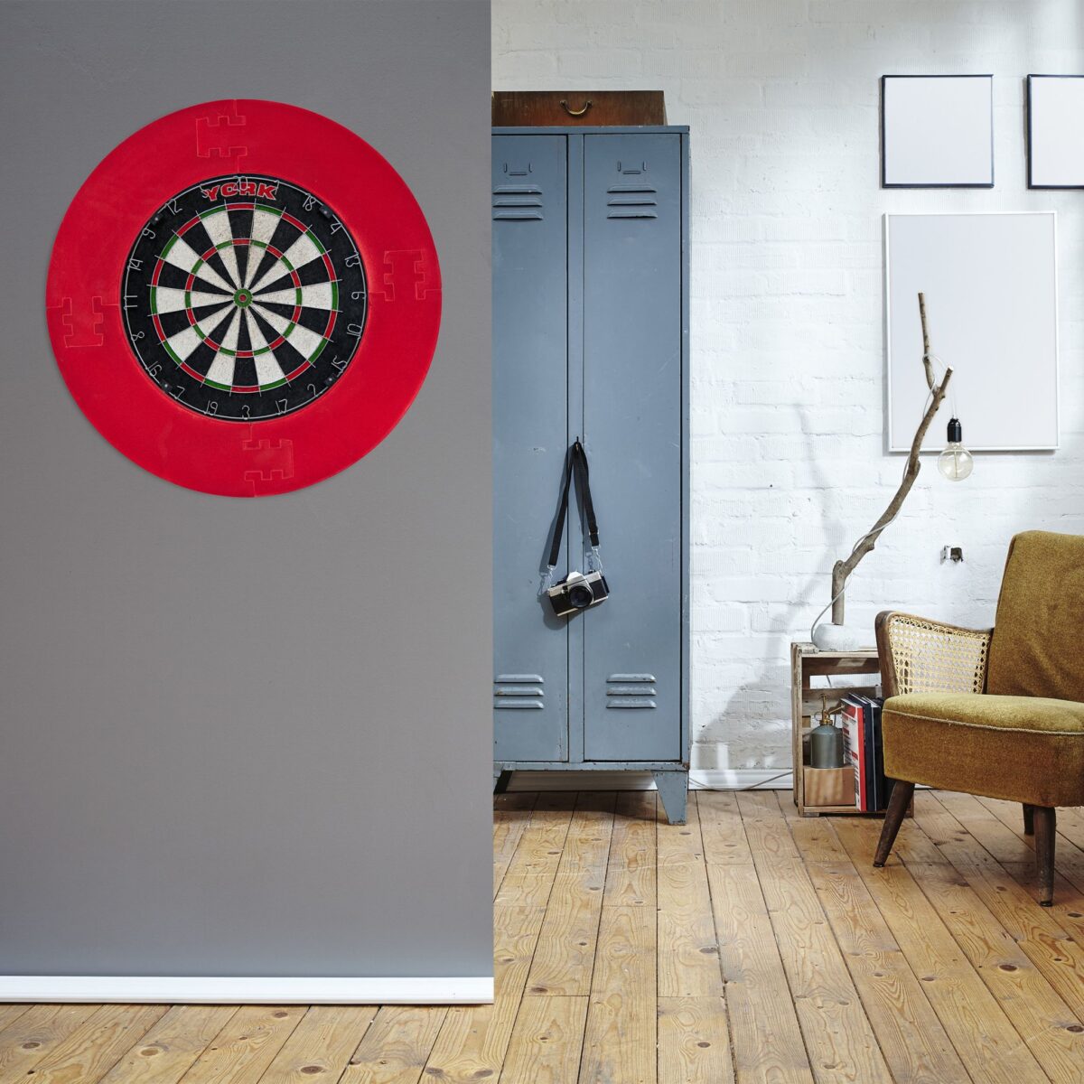 Protectie perete pentru darts, rosu, diametru 45 cm - imagine 4