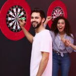 Protectie perete pentru darts, rosu, diametru 45 cm - imagine 7
