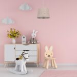 Lampa suspendata cu abajur pentru camera copiilor, 122 x 27 cm, roz - imagine 2