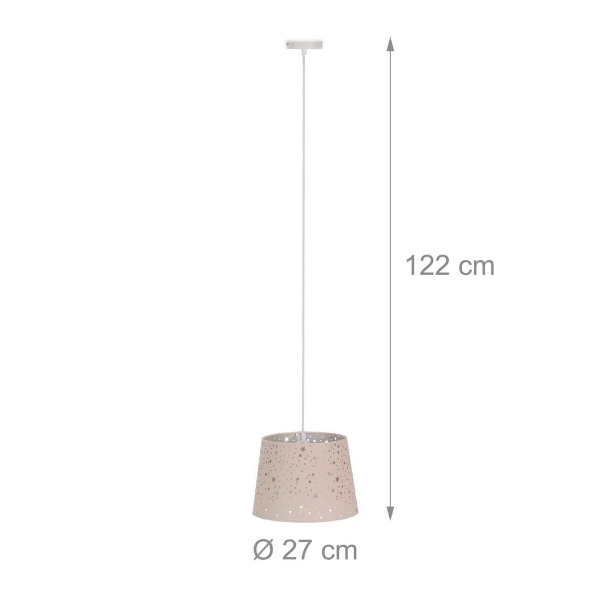 Lampa suspendata cu abajur pentru camera copiilor, 122 x 27 cm, roz - imagine 4
