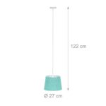 Lampa suspendata cu abajur pentru camera copiilor, 122 x 27 cm, turcoaz - imagine 5