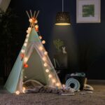 Lampa suspendata cu abajur pentru camera copiilor, 122 x 27 cm, albastru - imagine 2