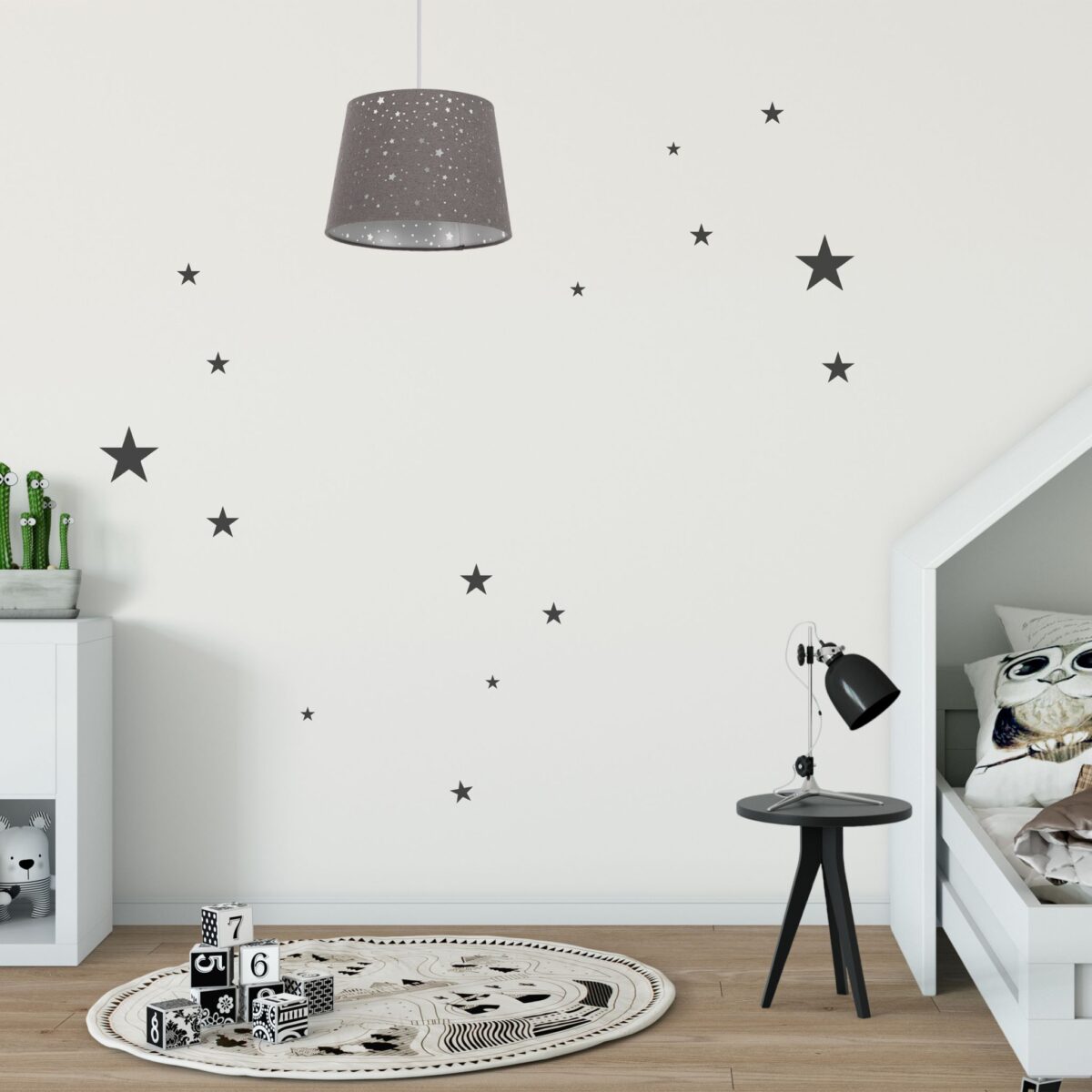 Lampa suspendata cu abajur pentru camera copiilor, 122 x 27 cm, albastru - imagine 3