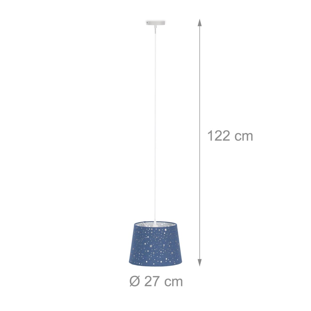 Lampa suspendata cu abajur pentru camera copiilor, 122 x 27 cm, albastru - imagine 4