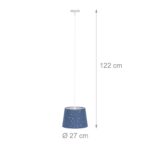 Lampa suspendata cu abajur pentru camera copiilor, 122 x 27 cm, albastru - imagine 4