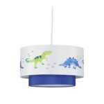 Lampa suspendata cu abajur pentru camera copilului,  126 x 30 cm, alb/albastru