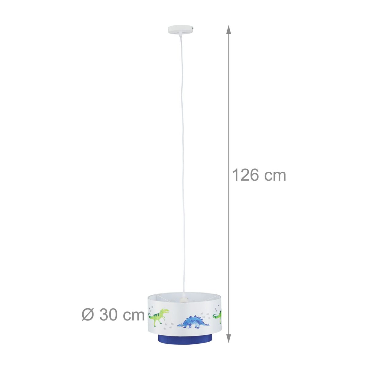 Lampa suspendata cu abajur pentru camera copilului,  126 x 30 cm, alb/albastru - imagine 5