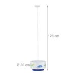 Lampa suspendata cu abajur pentru camera copilului,  126 x 30 cm, alb/albastru - imagine 5