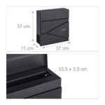 Cutie postala, compartiment pentru ziare, 37 x 37 x 11 cm, negru - imagine 5