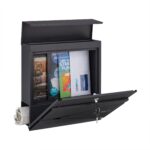 Cutie postala, compartiment pentru ziare, 37 x 37 x 11 cm, negru - imagine 7