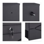 Cutie postala, compartiment pentru ziare, 37 x 37 x 11 cm, negru - imagine 8