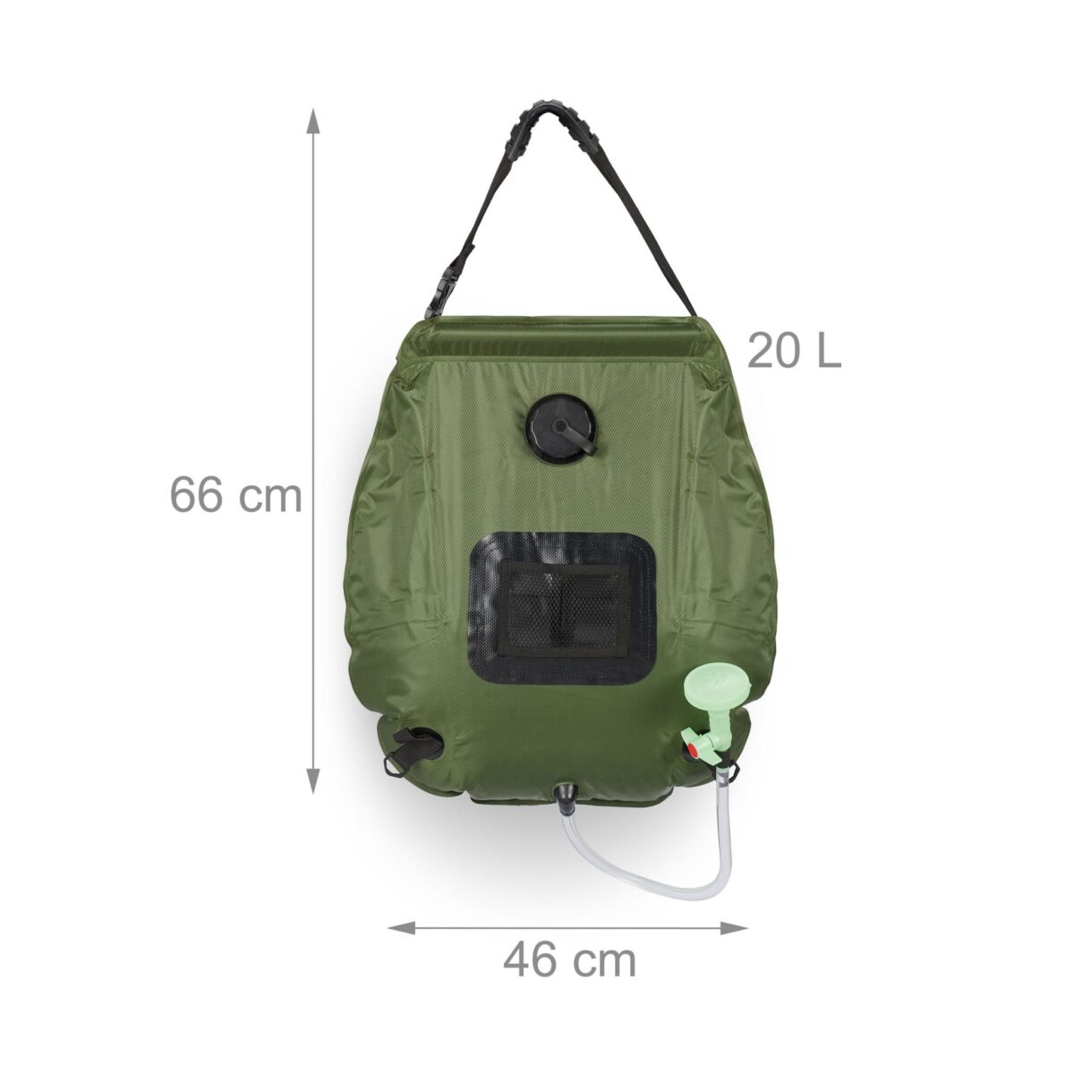 Dus portabil pentru drumetii/camping, 20L, verde - imagine 6