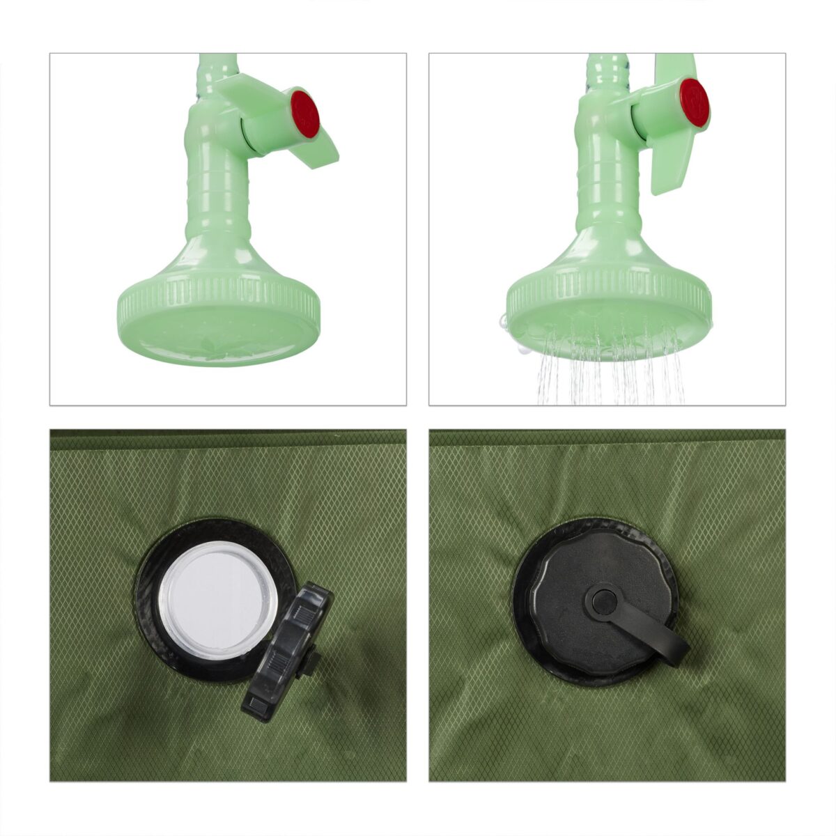 Dus portabil pentru drumetii/camping, 20L, verde - imagine 8