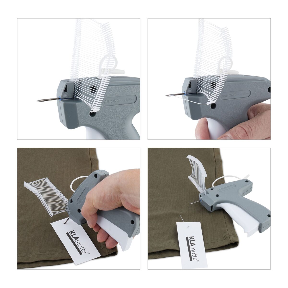 Pistol de etichetare pentru imbracaminte, cu 5 ace de rezerva si 5000 fire de capsare, gri - imagine 7