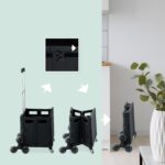 Carucior pentru cumparaturi si transport, cu 8 roti, maner reglabil, pliabil, negru, Relaxdays - imagine 6