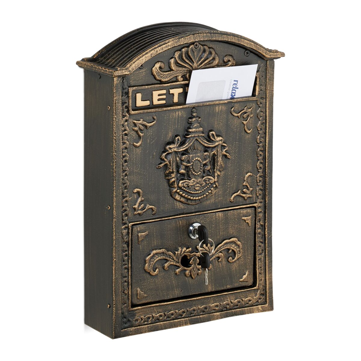 Cutie postala, design nostalgic, 42 x 28 x 10 cm, maro - imagine 3