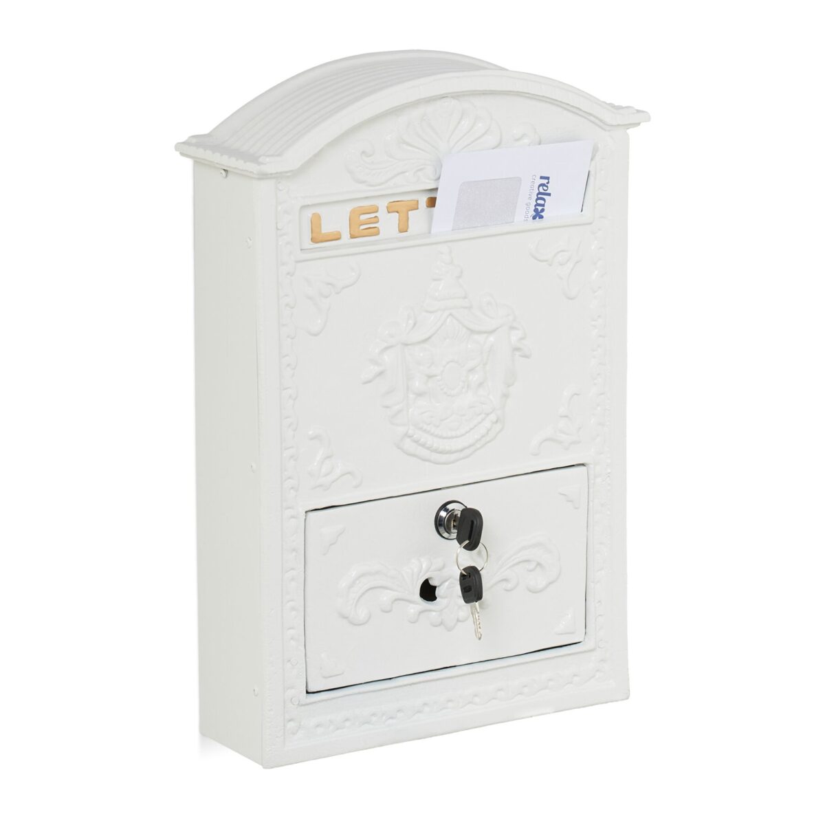 Cutie postala, design nostalgic, 42 x 28 x 10 cm, alb - imagine 3