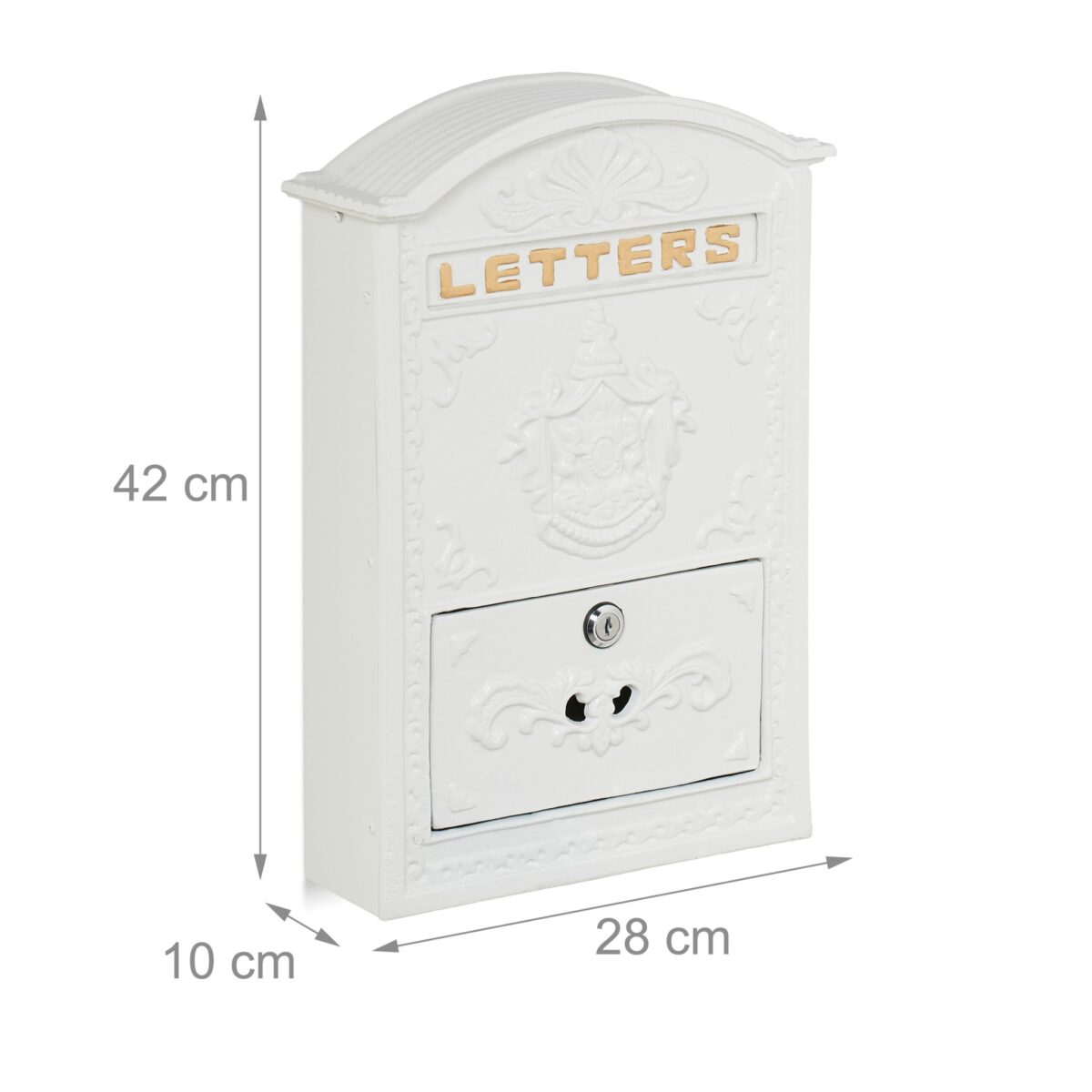 Cutie postala, design nostalgic, 42 x 28 x 10 cm, alb - imagine 5