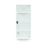 Dulap pentru medicamente 'Emergency XXL', usa sticla matuita, 4 etaje ,magnet+2 chei, alb,57 cm x 27 cm x 12 cm, Relaxdays