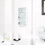 Dulap pentru medicamente 'Emergency XXL', usa sticla matuita, 4 etaje ,magnet+2 chei, alb,57 cm x 27 cm x 12 cm, Relaxdays - imagine 4