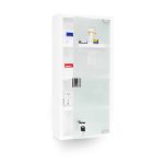 Dulap pentru medicamente 'Emergency XXL', usa sticla matuita, 4 etaje ,magnet+2 chei, alb,57 cm x 27 cm x 12 cm, Relaxdays - imagine 6