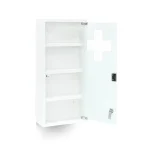 Dulap pentru medicamente 'Emergency XXL', usa sticla matuita, 4 etaje ,magnet+2 chei, alb,57 cm x 27 cm x 12 cm, Relaxdays - imagine 9