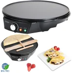 Plita pentru clatite, Monzana, 1200W, diametru plita 30 cm, strat antiaderent, temperatura ajustabila, negru - imagine 8