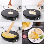 Plita pentru clatite, Monzana, 1200W, diametru plita 30 cm, strat antiaderent, temperatura ajustabila, negru - imagine 9
