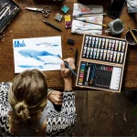 Set pictura si desen profesional, 56 piese, Acryl, Relaxdays - imagine 7