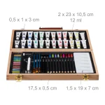 Set pictura si desen profesional, 56 piese, Acryl, Relaxdays - imagine 6