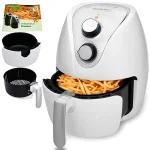 Friteuza cu aer cald, Airfryer XL 3,6 litri, 1500 W, 9 programe + carte retete, alba