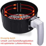 Friteuza cu aer cald, Airfryer XL 3,6 litri, 1500 W, 9 programe + carte retete, alba - imagine 8
