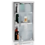 Dulap pentru medicamente,3etaje,inox+usa sticla matuita,magnet+2 chei, 48,5cm x 25cm x 12cm,Deuba - imagine 2