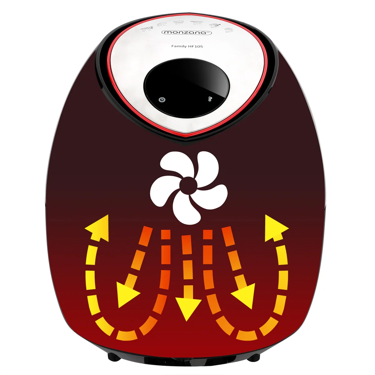 Friteuza cu aer cald, Airfryer XXL, 6,5 litri, display digital touch+9 programe, Monzana - imagine 5