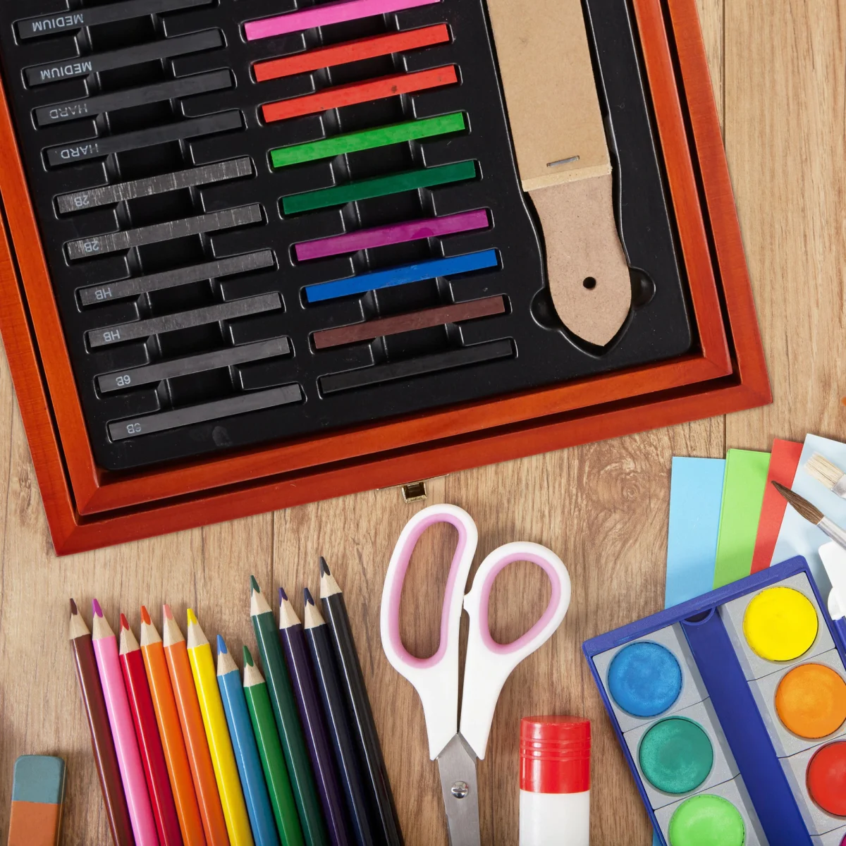 Set pictura profesional 48 piese,grafit si carbune,Relaxdays - imagine 5