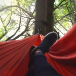 Hamac camping pana la 200kg,rosu,Relaxdays - imagine 6