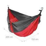 Hamac camping pana la 200kg,rosu,Relaxdays - imagine 3