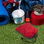 Hamac camping pana la 200kg,rosu,Relaxdays - imagine 7