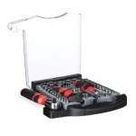 Mini trusa scule profesionala, set 45 piese,geanta plastic, crom-vanadiu, Relaxdays - imagine 2