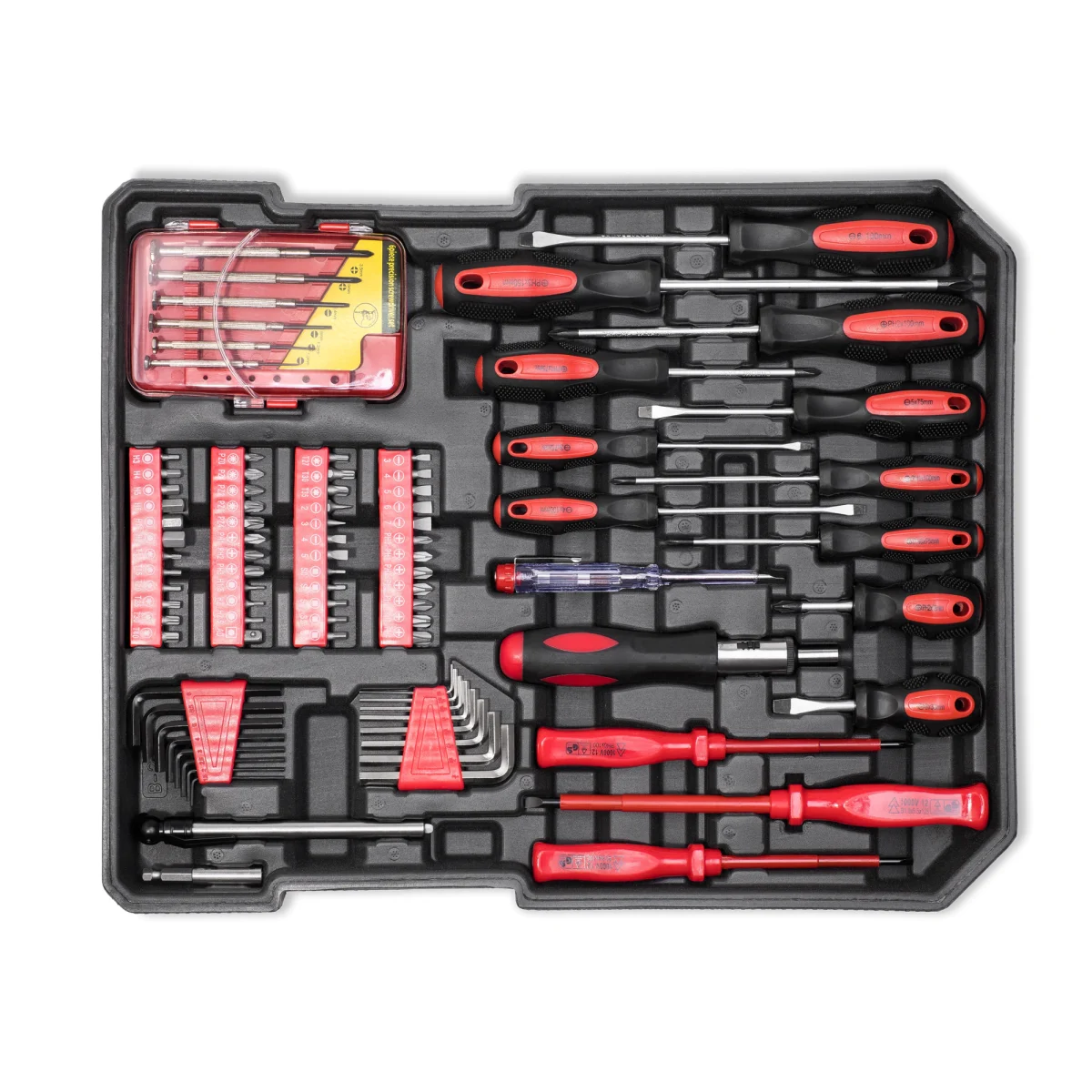 Set Trusa scule universala Tresko cu 735 piese crom-vanadiu + troler aluminiu - silver - imagine 6