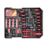 Set Trusa scule universala Tresko cu 735 piese crom-vanadiu + troler aluminiu - silver - imagine 6