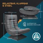 Fotoliu relaxare Casaria, rotire 360°, inclinabil in 5 pozitii, tesatura de in gri - imagine 4