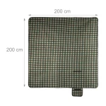 Patura picnic cu folie aluminiu,200x200,cu maner,model carouri, verde inchis - imagine 5