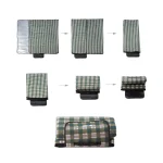 Patura picnic cu folie aluminiu,200x200,cu maner,model carouri, verde inchis - imagine 4