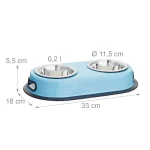 Set 2 castroane cu suport, 33 x 18 x 5.5 cm, albastru, inox, Relaxdays - imagine 2