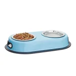 Set 2 castroane cu suport, 33 x 18 x 5.5 cm, albastru, inox, Relaxdays - imagine 4
